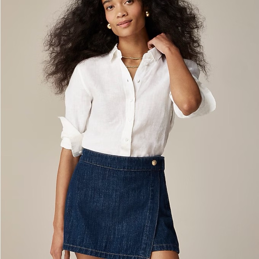 J. Crew White Baird McNutt Wren Slim Fit Button Down Shirt